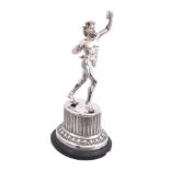 An Italian silver figural lamp base of the Dancing Faun