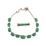 A jadeite jade necklace