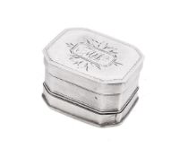 A George III silver canted-rectangular nutmeg grater by Thomas Willmore