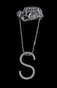 A diamond initial S pendant