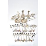 A collection of silver and plated items