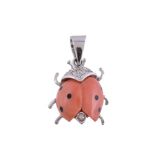 ϒ A coral ladybird pendant