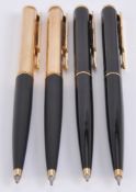 Parker, Arrow, a matt black and gilt ball point pen and propelling pencil