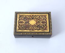 ϒ A boulle work and ebonised desk box