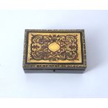 ϒ A boulle work and ebonised desk box