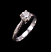 A diamond single stone ring