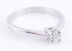 A diamond single stone ring