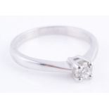 A diamond single stone ring