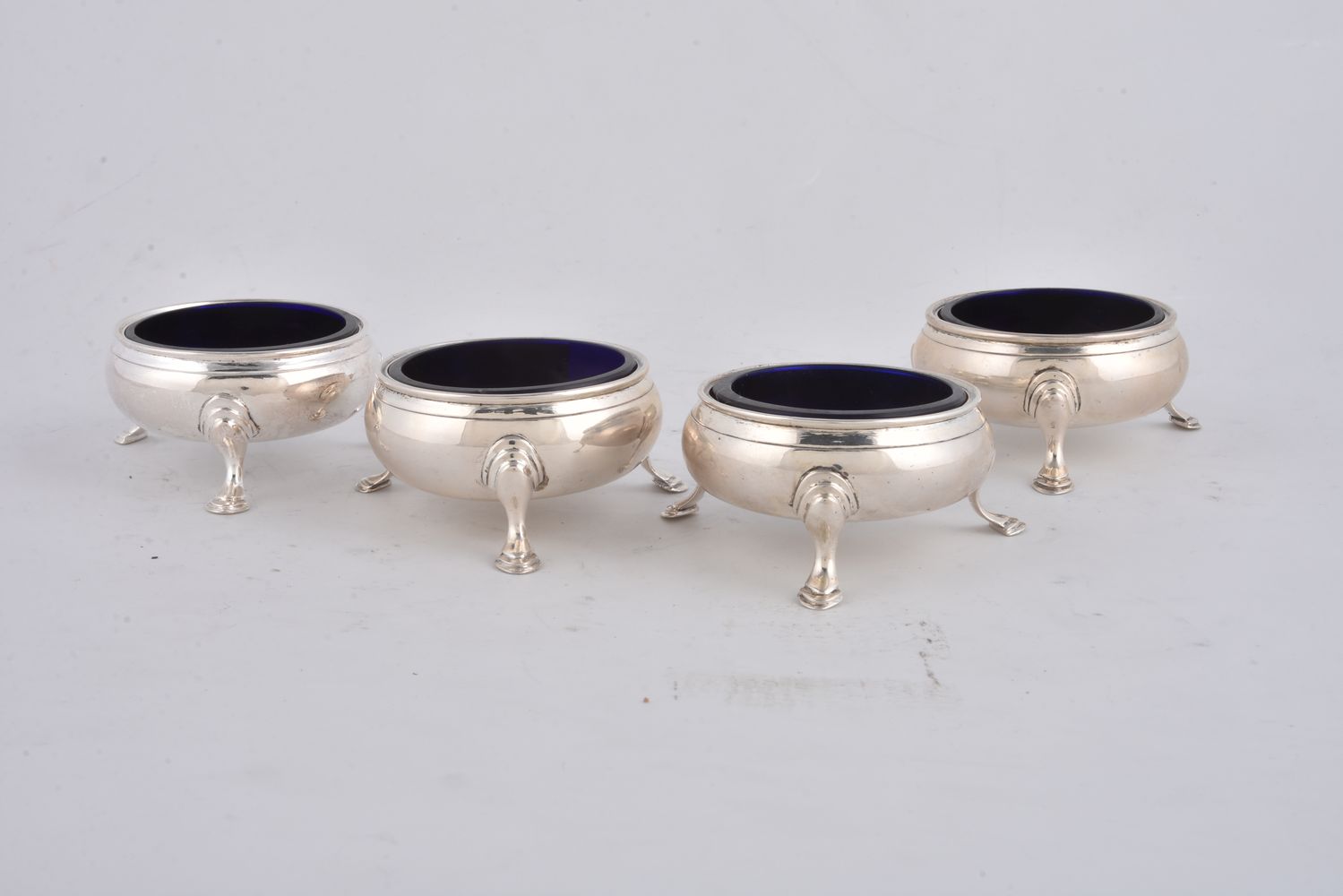 A set of four late George III silver cauldron salt cellars by Stephen Adams II - Image 2 of 2