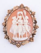 A 19th century shell cameo brooch