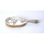 A Chinese export silver hair brush by Wang Hing & Co.