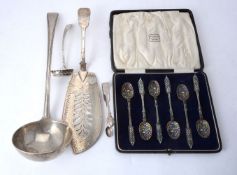 Ten items of silver flatware