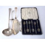 Ten items of silver flatware