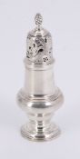 An early George III silver ogee baluster sugar caster by Jabez Daniell & James Mince