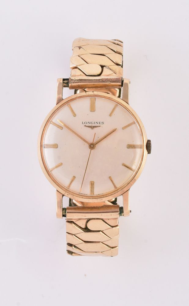 Longines, 9 carat gold wrist watch