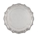 An Irish silver shaped circular salver by Royal Irish Silver Co.