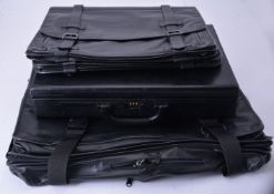 Porsche Design, a black leather briefcase