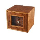 A burr wood cigar humidor