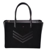 DeMellier, The Paris, a black suede and leather handbag