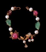 A multi gem set bracelet