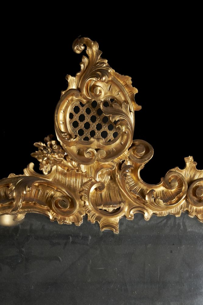 A pair of carved gilt wood overmantel wall mirrors - Image 2 of 2