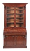 A William IV mahogany secretaire bookcase