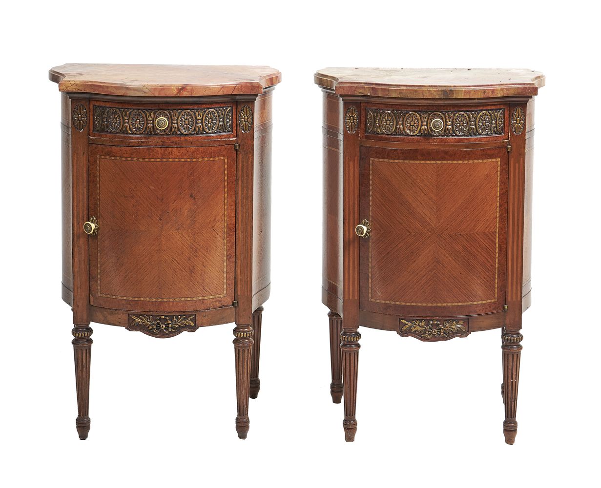 ϒ A pair of French bedside tables