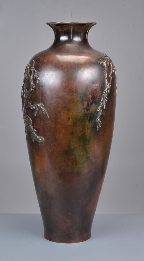 A Large Japanese Bronze Vase - Image 3 of 5