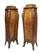 ϒ A pair of French Kingwood and gilt metal mounted pedestals