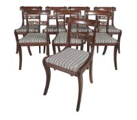A set of eight Regency simulated rosewood dining chairs