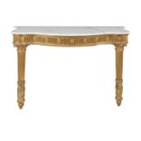 A giltwood console table in George III style