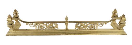 A substantial English or French cast brass fender