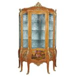 ϒ A Kingwood, gilt metal mounted and Vernis Martin decorated vitrine
