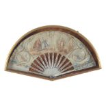 An Italian or French paper and bone mounted fan