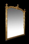 A Scottish Baronial carved giltwood overmantel mirror