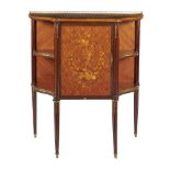 ϒ A French rosewood and tulipwood side cabinet