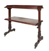 A mahogany two tier buffet