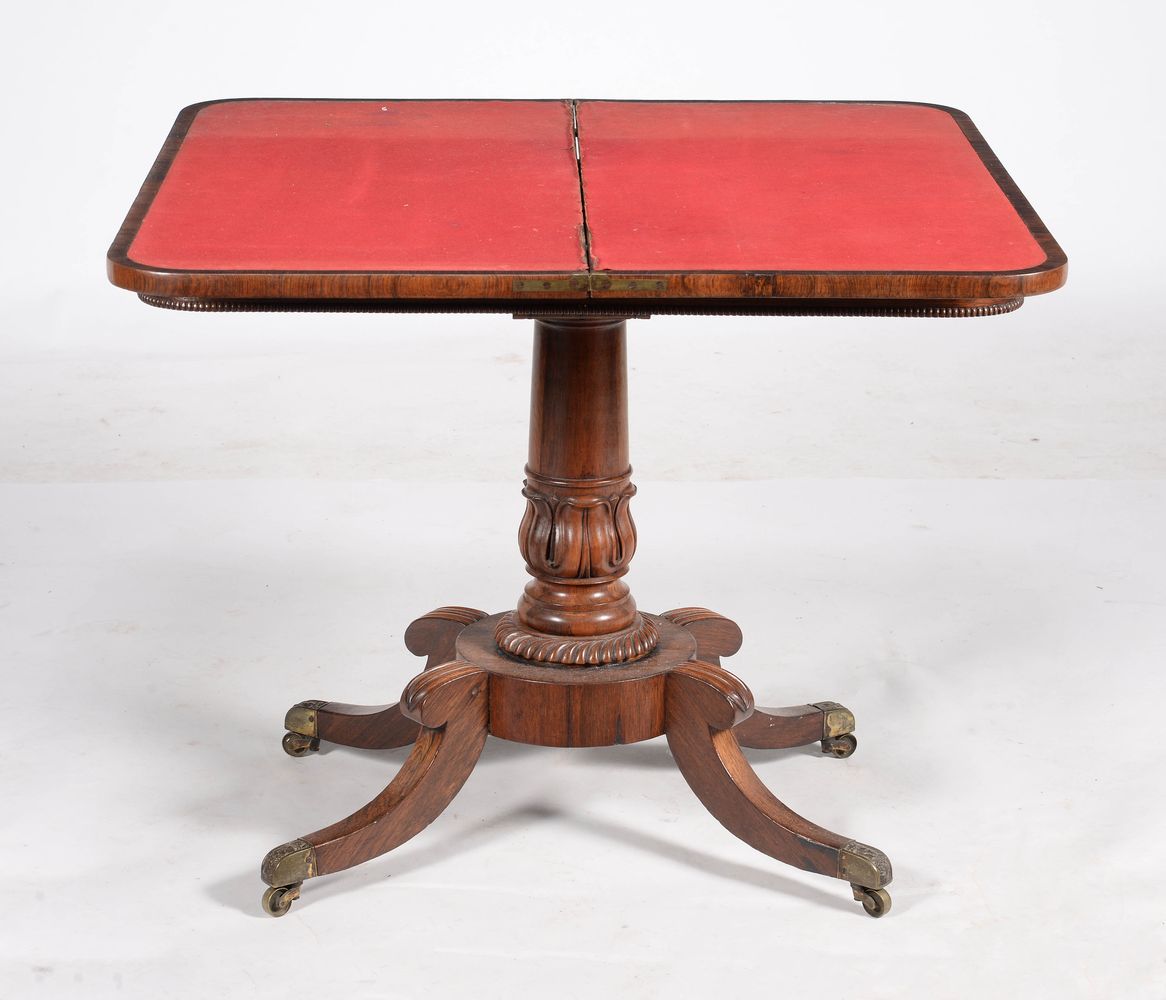 ϒ A George IV rosewood card table - Image 2 of 2