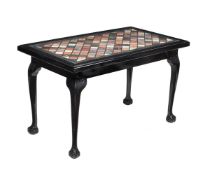 A black lacquered centre table in George II style