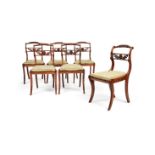 A set of six Regency beechwood dining chairs, circa 1815, in the manner of Gillows