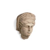 A Roman limestone female head, Palmyra, circa AD 200-220