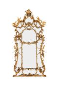 A fine English giltwood pier mirror, 18th century and later, in the manner of Linnell