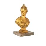A French gilt bronze bust of Diana the Huntress after Jean-Antoine Houdon (1741-1828)