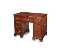 A George III mahogany architect's kneehole desk, circa 1780