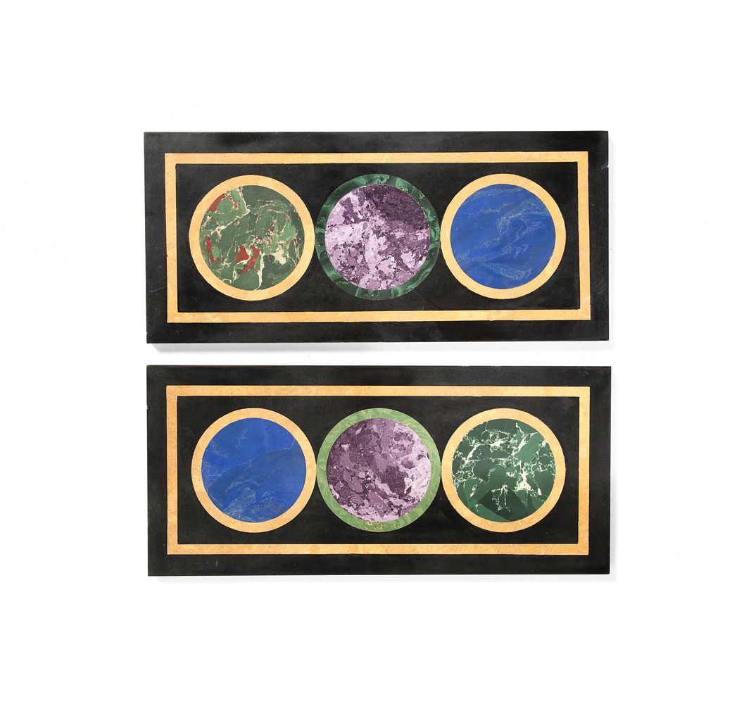 Two scagliola panels, 20th century