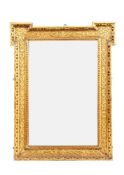 A George II style carved giltwood wall mirror, 19th century