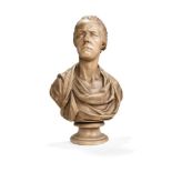 A painted plaster bust of William Pitt the Younger after Joseph Nollekens (British 1737-1823)