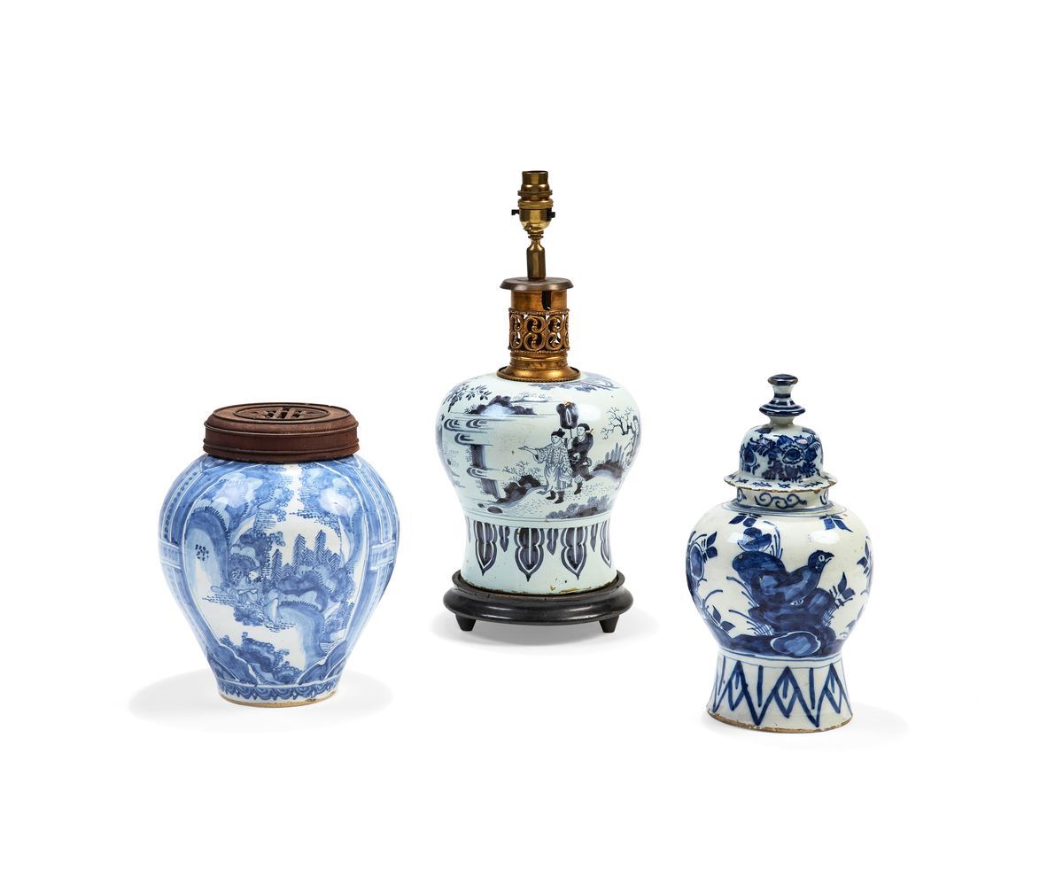 Three items of Dutch Delft, various dates 18th century