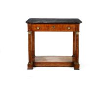 A French Empire burr elm marble topped pier table