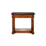 A French Empire burr elm marble topped pier table